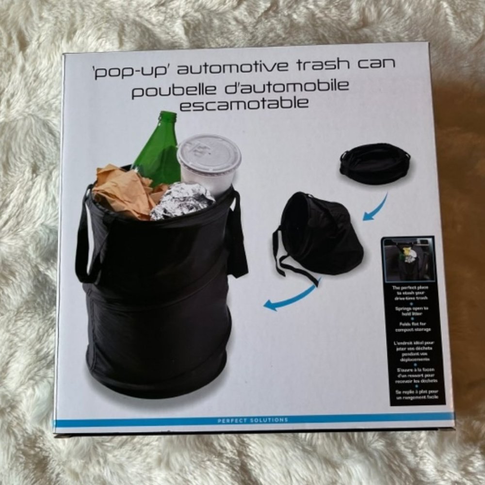 $15 ADD ON Perfect Solutions Pop-Up Automotive Black Trash Can Car Organizer NIB